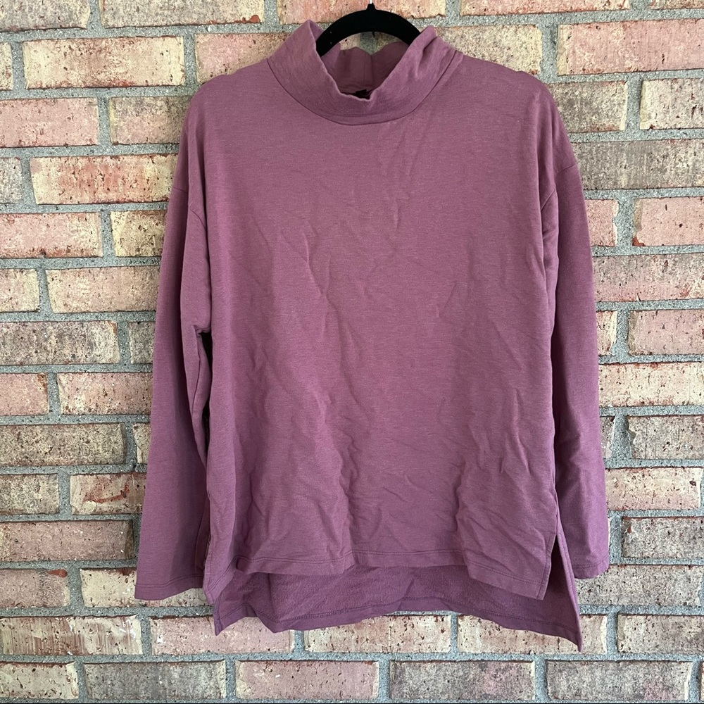 Thom Kelly Allie Mockneck Mulberry Top Medium